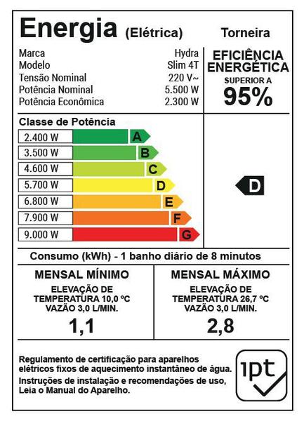 Imagem de Torneira Elétrica Mesa Slim 4t 220v Hydra Branca