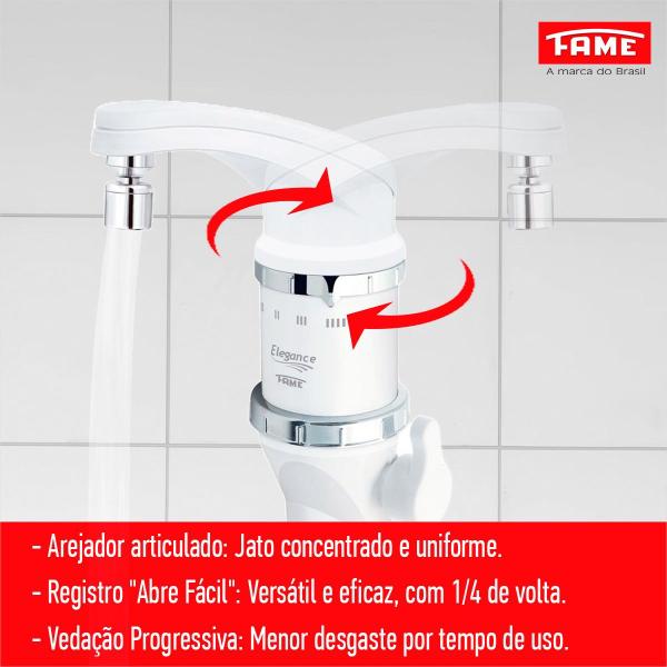 Torneira Elétrica Móvel Cozinha 127v 4.800w Bancada Fame Imagem de Torneira Elétrica Móvel Cozinha 127v 4.800w Bancada Fame