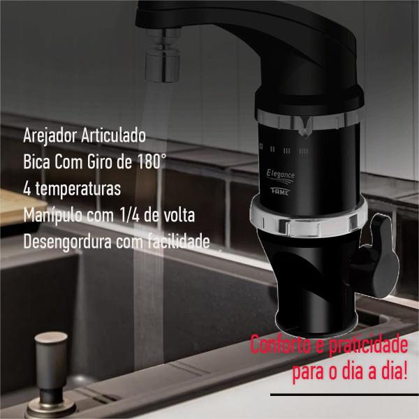 Torneira Elétrica Móvel Cozinha 127v 4.800w Bancada Fame Imagem de Torneira Elétrica Móvel Cozinha 127v 4.800w Bancada Fame