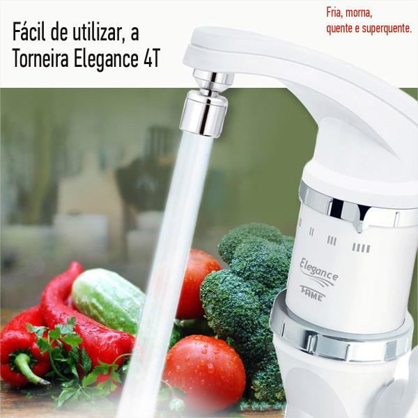 Torneira Elétrica Móvel Cozinha 127v 4.800w Bancada Fame Imagem de Torneira Elétrica Móvel Cozinha 127v 4.800w Bancada Fame