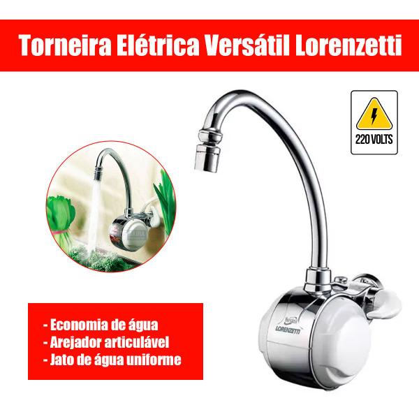 Imagem de Torneira Elétrica para Cozinha Versátil Lorenzetti Branco Cromado 220v 5500w