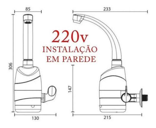 Imagem de Torneira Elétrica Parede Luna 4t 5500w Zagonel 220v