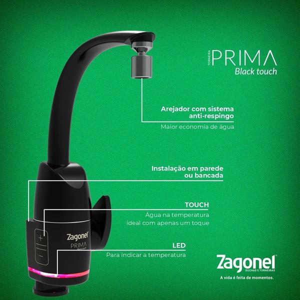 Torneira Eletrica Parede Prima 5500W Zagonel Imagem de Torneira Eletrica Parede Prima 5500W Zagonel