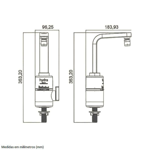 Imagem de Torneira Elétrica Slim Hydra 5500wx127v de Parede 4t Preta