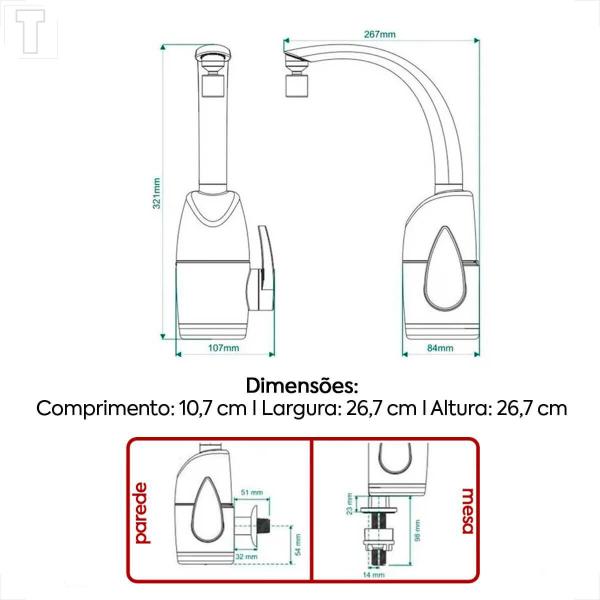 Imagem de Torneira eletrica zagonel prima touch branco 127v 5500w