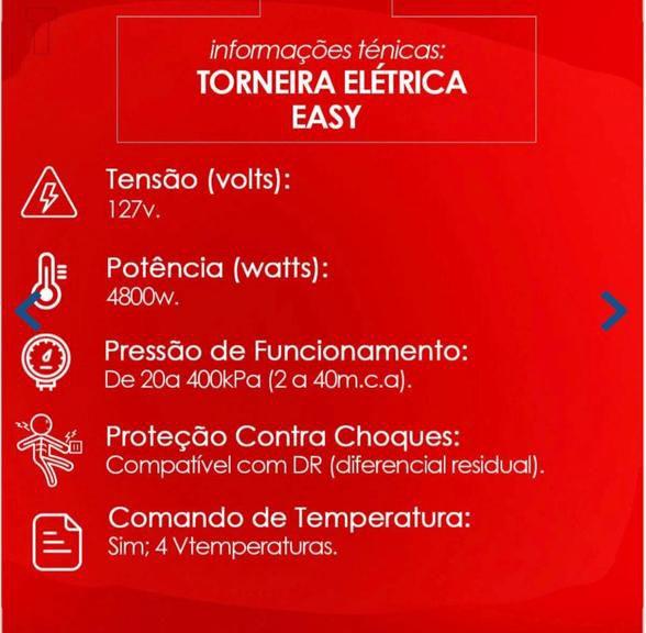 Imagem de Torneira Eletrônica Easy Movel Branco 5500W 220V Lorenzetti