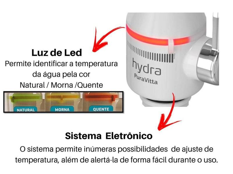 Imagem de Torneira Eletrônica Hydra Pura Vitta De Cozinha Branca Bancada