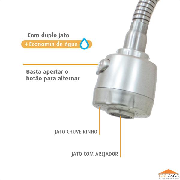 Torneira Em Inox Escovado Cozinha Mesa Gourmet Duplo Jato - Roddex Imagem de Torneira Em Inox Escovado Cozinha Mesa Gourmet Duplo Jato