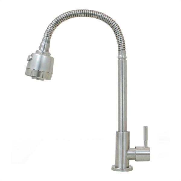 Torneira Em Inox Escovado Cozinha Mesa Gourmet Duplo Jato - Roddex Imagem de Torneira Em Inox Escovado Cozinha Mesa Gourmet Duplo Jato