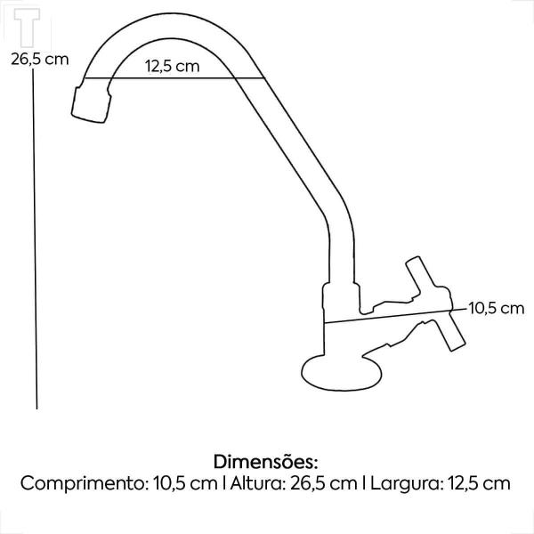 Imagem de Torneira ema 1162 c30 pia cozinha mesa bica movel