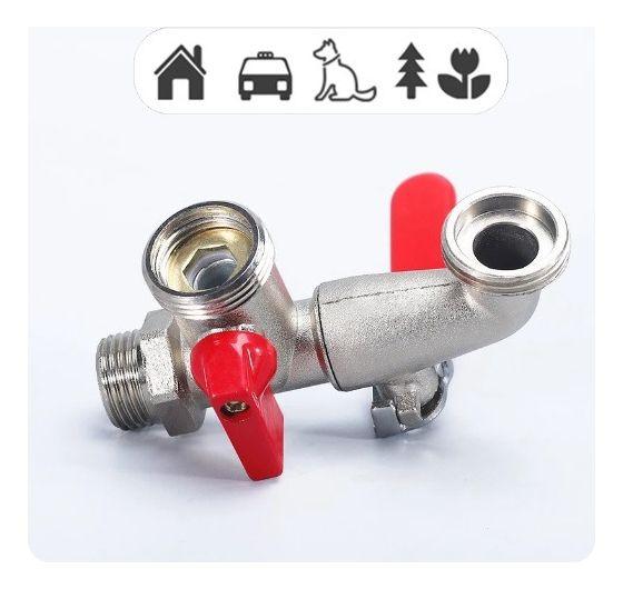 Torneira Esfera Dupla para Tanque e Máquina de Lavar Roupa de Lavanderia Metal Parede - 2 Saídas Bico 1/2x3/4 1/4 de v - Nova Voo Imagem de Torneira Esfera Dupla para Tanque e Máquina de Lavar Roupa de Lavanderia Metal Parede - 2 Saídas Bico 1/2x3/4 1/4 de v