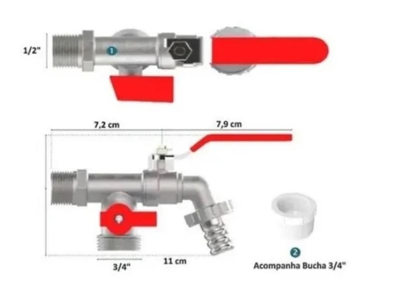 Torneira Esfera Tanque E Máquina C/ Bico Uso Geral Metal CÓD. 6503 - SOS METAIS SANITÁRIOS Imagem de Torneira Esfera Tanque E Máquina C/ Bico Uso Geral Metal CÓD. 6503