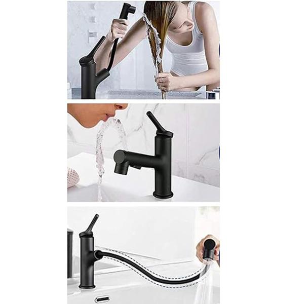 Imagem de Torneira Extensivel Banheira Banheiro Ducha Articulada Tres Jatos Mesa Pia Bancada Monocomando Agua Quente Fria Moderno Elegante Sofisticado