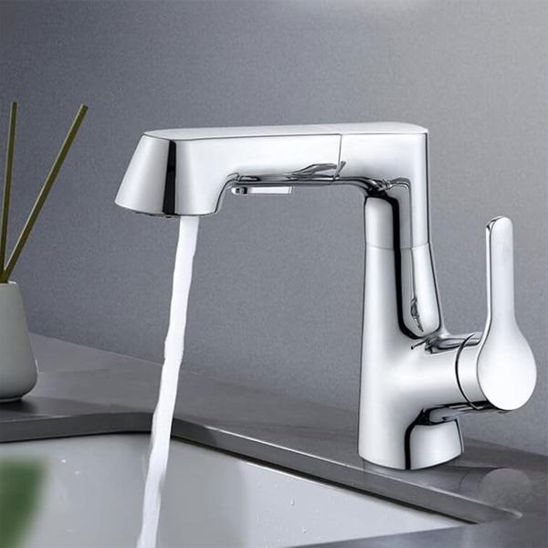 Imagem de Torneira Extensivel Gourmet Cozinha Banheiro Pia Ducha Articulada Monocomando Dois Jatos Bancada Mesa Agua Quente Fria Moderno Sofisticado