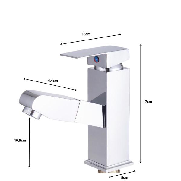 Imagem de Torneira Extensível Misturador Monocomando para Banheiro em Aço Inox