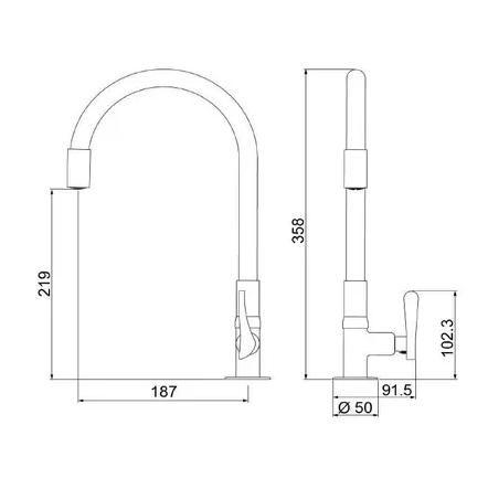 Imagem de Torneira flex 1177 w27 me white