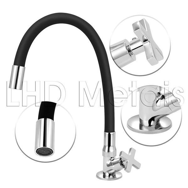 Torneira Flexível Mesa/Bancada Cozinha Gourmet Preta Black - Lhd Metais Imagem de Torneira Flexível Mesa/Bancada Cozinha Gourmet Preta Black