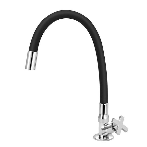 Torneira Flexível Mesa/Bancada Cozinha Gourmet Preta Black - Lhd Metais Imagem de Torneira Flexível Mesa/Bancada Cozinha Gourmet Preta Black