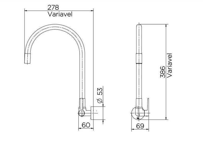 Imagem de Torneira Flexível Parede Cozinha Galiflex Bica Alta Vermelha/Chrome Docol