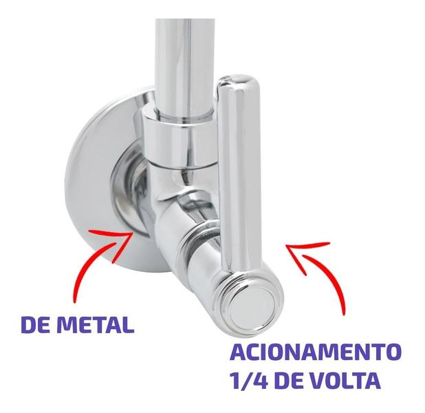 Imagem de Torneira Flexível Slim Cozinha De Parede Gourmet 1/4 Volta