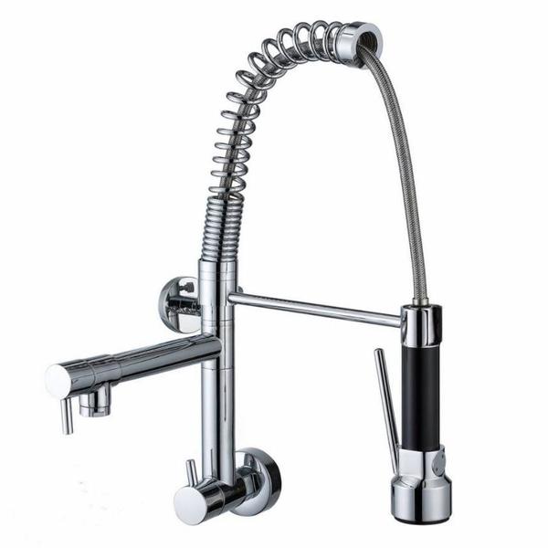 Imagem de Torneira Gourmet 47cm Coz Flexível Fria Parede Chrome F1005