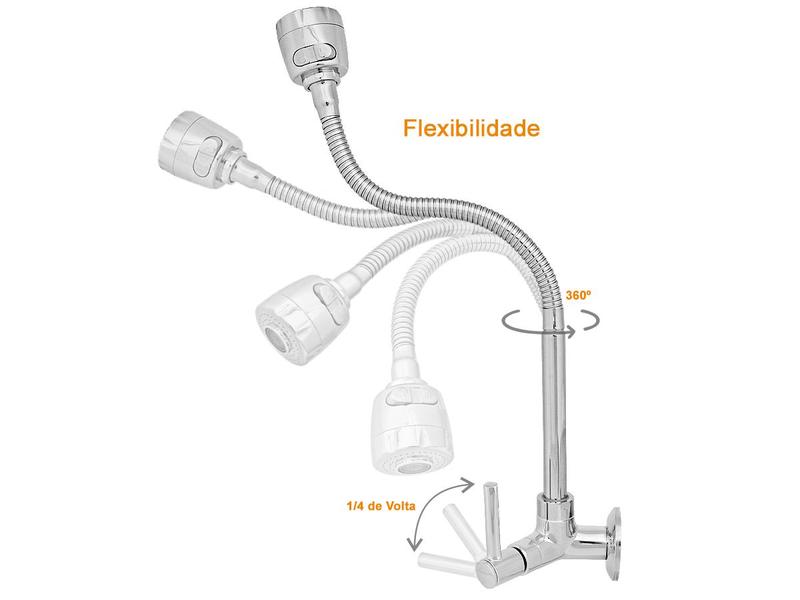 Imagem de Torneira Gourmet Bica Móvel Parede Cozinha 1/4 Volta