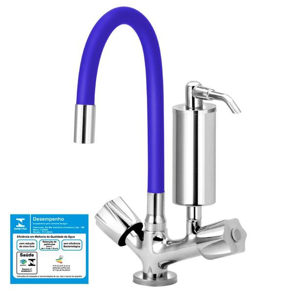 Imagem de Torneira Gourmet Colors Azul Filtro Cozinha Mesa C50