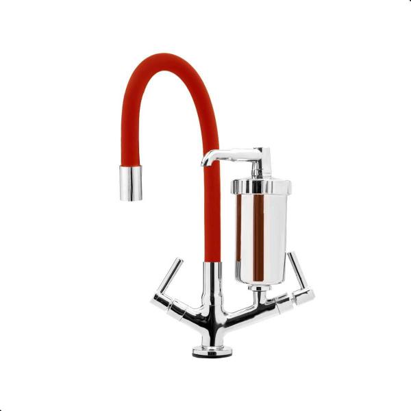 Torneira Gourmet Cozinha Luxo Filtro Bancada Colorida Silicone - vermelho - Bruno Acabamentos Imagem de Torneira Gourmet Cozinha Luxo Filtro Bancada Colorida Silicone - vermelho