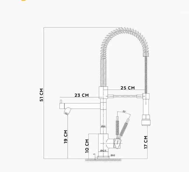 Imagem de Torneira Gourmet Cozinha Monocomando 50 Cm Bancada Cromada