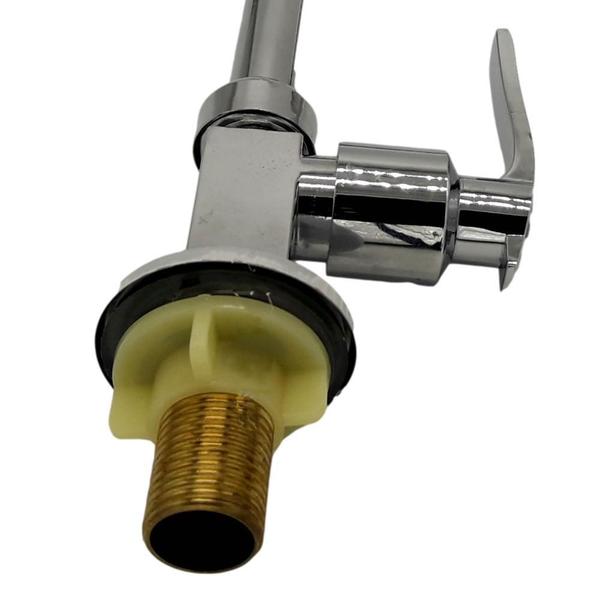Torneira Gourmet De Cozinha De Bancada Tubo Flexível Cromada - Cw Imagem de Torneira Gourmet De Cozinha De Bancada Tubo Flexível Cromada