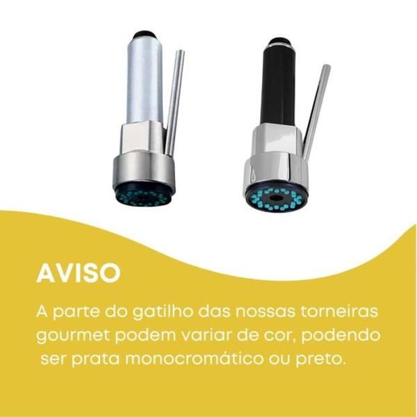 Imagem de Torneira Gourmet De Cozinha Monocomando Inox Escovado Luxo