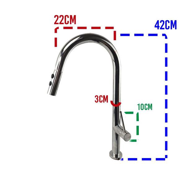 Imagem de Torneira Gourmet Ducha Retratil Bancada Cozinha Monocomando 2 Modos de Jato Frio Quente