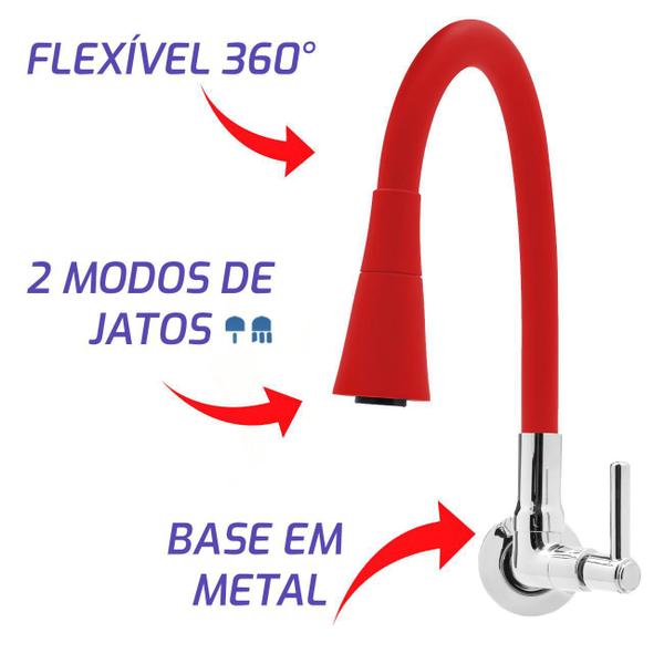 Torneira Gourmet Emborrachada Verm Cone Parede Tik De Casa - Dazie Metais Imagem de Torneira Gourmet Emborrachada Verm Cone Parede Tik De Casa