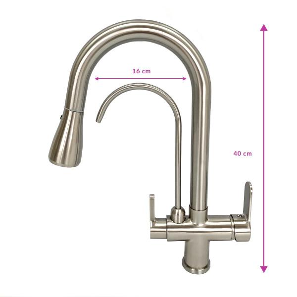 Torneira Gourmet Essence De Cozinha Monocomando Escovada - DECORPLACE Imagem de Torneira Gourmet Essence De Cozinha Monocomando Escovada