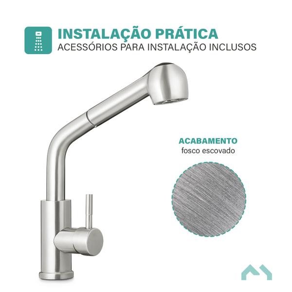 Imagem de Torneira Gourmet Extensivel E Flexivel Com Ducha E Jato