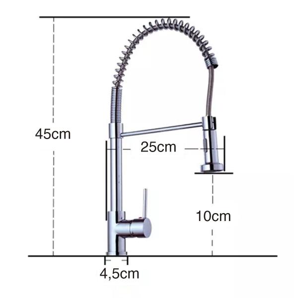 Imagem de Torneira Gourmet Misturador Pia Bancada Cozinha Monocomando Quente Fria 1/4 Volta GT5002 - Lorben