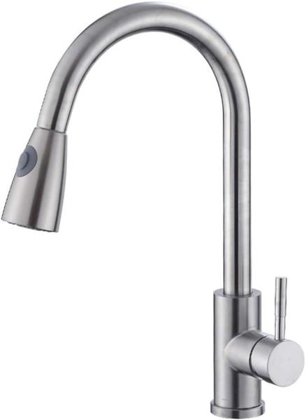 Imagem de Torneira Gourmet Monocomando com Extensor Ducha Spray Cozinha Luxo Inox Aço Escovado