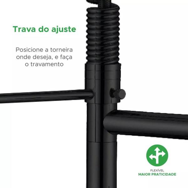 Imagem de Torneira gourmet monocomando com spray extensor - preto - KOKAY