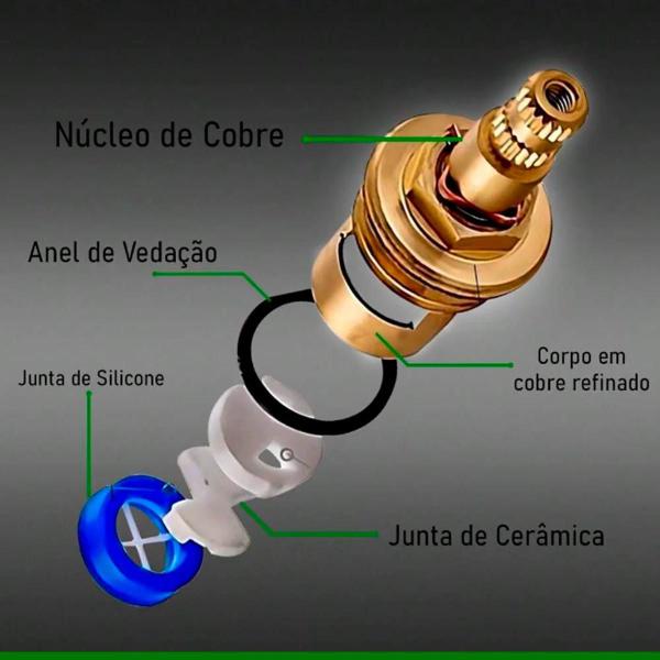 Imagem de Torneira Gourmet Para Banheiro Pia Cuba Externa Quadrada Quente e Frio Metal