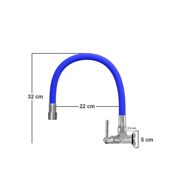 Imagem de Torneira Gourmet Parede 2 Jatos Emborrachada 5/8 Azul