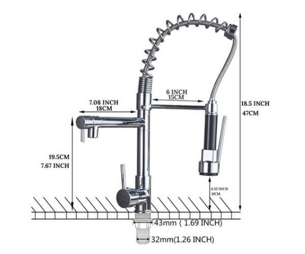 Imagem de Torneira Gourmet Preta 50cm 2 Saídas Monocomando Spray Soft Inox