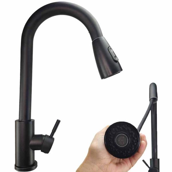 Imagem de Torneira Gourmet Pull Down Flexivel Cozinha Monocomando Agua Quente Fria Mesa Bancada Pia Limpeza