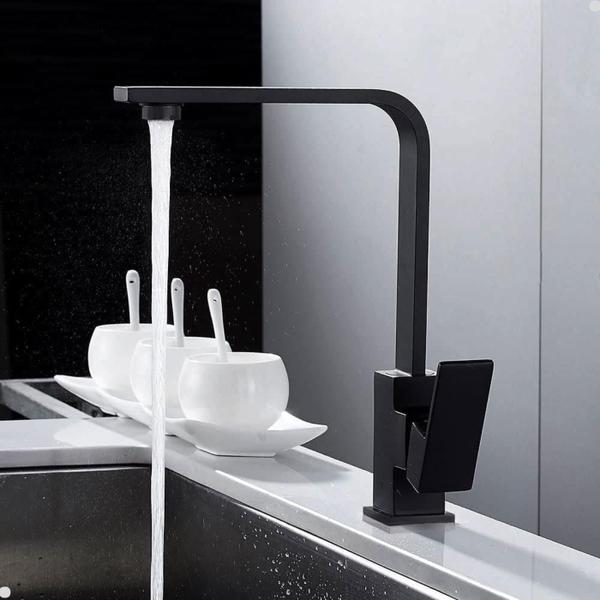 Imagem de Torneira gourmet slim quadrada misturador monocomando preto black