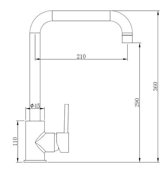 Imagem de Torneira Inox Escovado Cozinha Monocomando Mesa Kitchen ME15S Doan