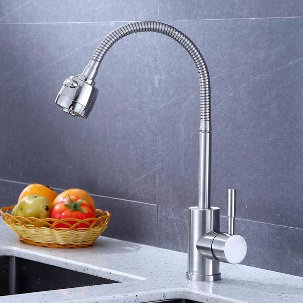 Torneira Inox Fosca Para Cozinha Bancada Flexivel 1/4 Volta - Dt Shop Imagem de Torneira Inox Fosca Para Cozinha Bancada Flexivel 1/4 Volta