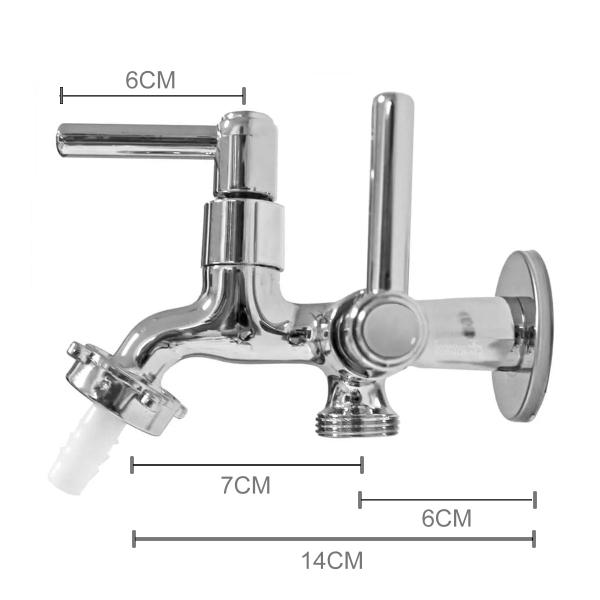 Torneira Lavanderia Tanque Máquina de Lavar 2 Saídas ABS 1/4 Linha Premium Excelente Acabamento - Embralumi Imagem de Torneira Lavanderia Tanque Máquina de Lavar 2 Saídas ABS 1/4 Linha Premium Excelente Acabamento