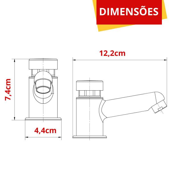 Imagem de Torneira Lavatório Automática Temporizada Cromada Docol Banheiros e Lavabos