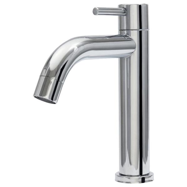 Imagem de Torneira Lavatório Banheiro Lavabo Cuba Pia Alta 17,5cm Em 100% Metal Cromada Design Elegante 1/4 De Volta Qualidade Resistente Durável Iguatemi