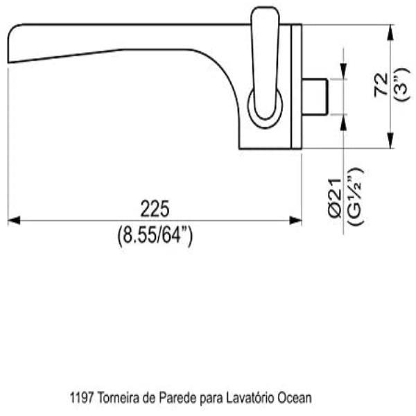 Imagem de Torneira Lavatório Parede Ocean 1197.C88 Perflex