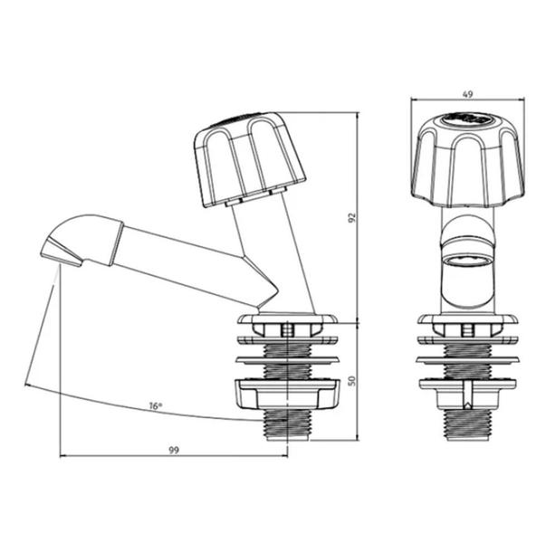 Imagem de Torneira Lavatório PVC Branca 1/2&quot - Herc